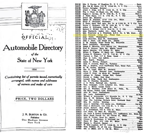 1914 John Petchock auto registration