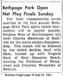 Sally Tennis championship Bethpage